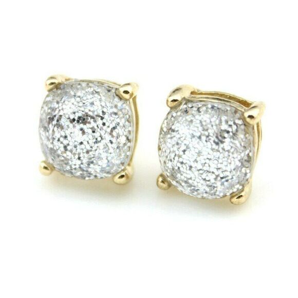 5/$25 Silver Glitter Gold Tone Earrings - Picture 1 of 7